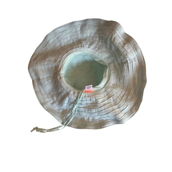 UV Skinz Sun Hat Aqua Stripe Wide Brim One Size Lightweight UPF Protection - Picture 4 of 5